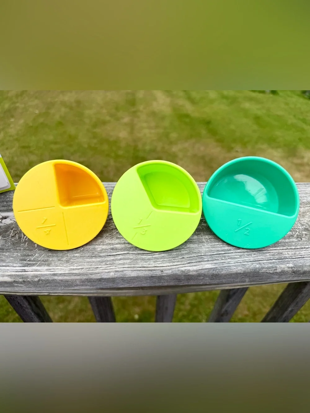 Lovevery Quarter, Half & Whole Fraction Set | Measuring Cups + Recipe Cards